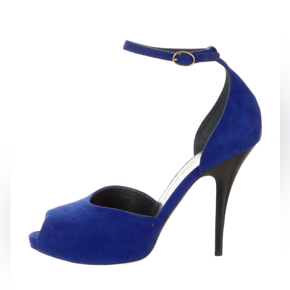 Mulberry Suede D’Orsay Pumps Blue